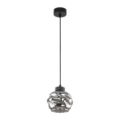 Lampa Wisząca ZULIA Czarny Szklany Klosz 1xE27