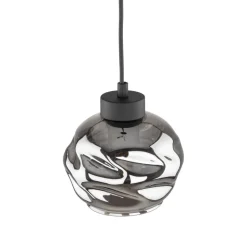 Lampa Wisząca ZULIA Czarny Szklany Klosz 1xE27