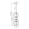 Lampa Wsząca DAPHNE Złoty Szklany Klosz 36W LED 20cm * Eko-light Sale