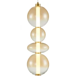 Lampa Wsząca DAPHNE Złoty Szklany Klosz 36W LED 20cm * Eko-light Sale