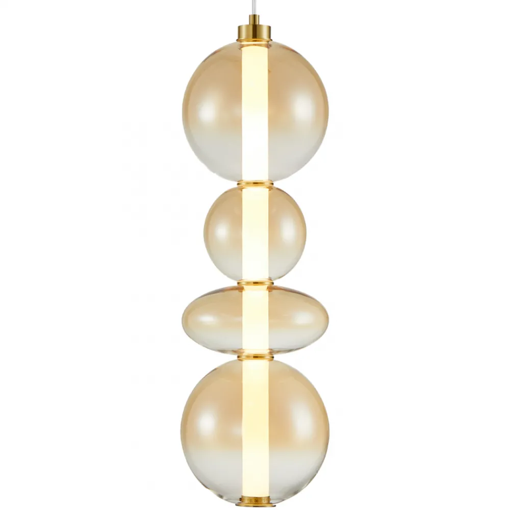 Lampa Wsząca DAPHNE Złoty Szklany Klosz 36W LED 20cm * Eko-light Sale
