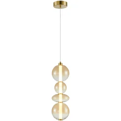Lampa Wsząca DAPHNE Złoty Szklany Klosz 36W LED 20cm * Eko-light Sale