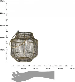 Lampion druciany złoty z rączką 23 cm