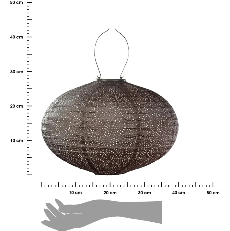 Lampion solarny Oval 40 Taupe
