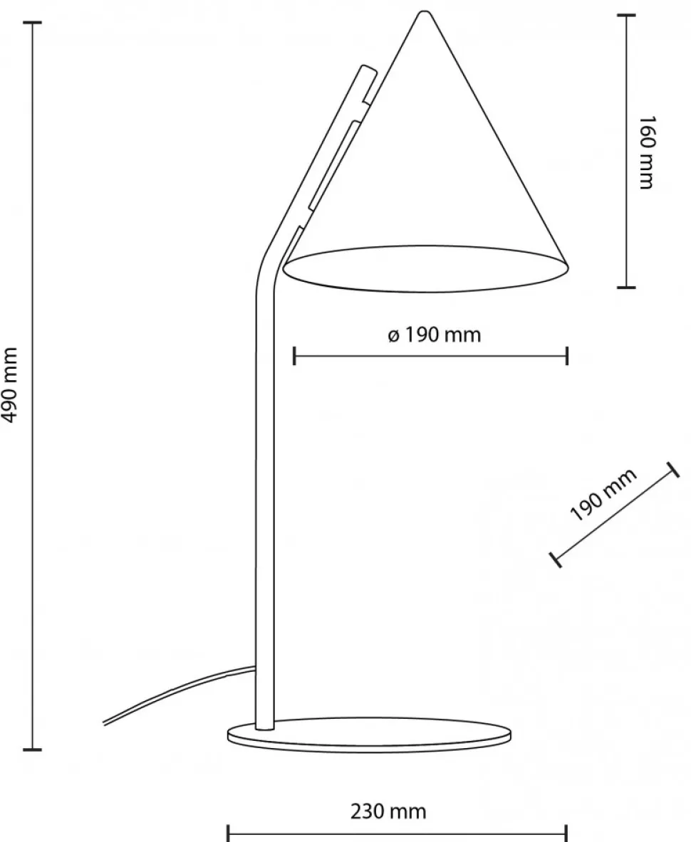 Lampka Biurkowa CONO Czarny Metalowy Klosz 1xE27 49cm