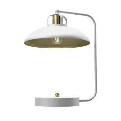 Lampka Biurkowa FELIX Biały Złoty Metalowy Klosz 1xE27 45cm