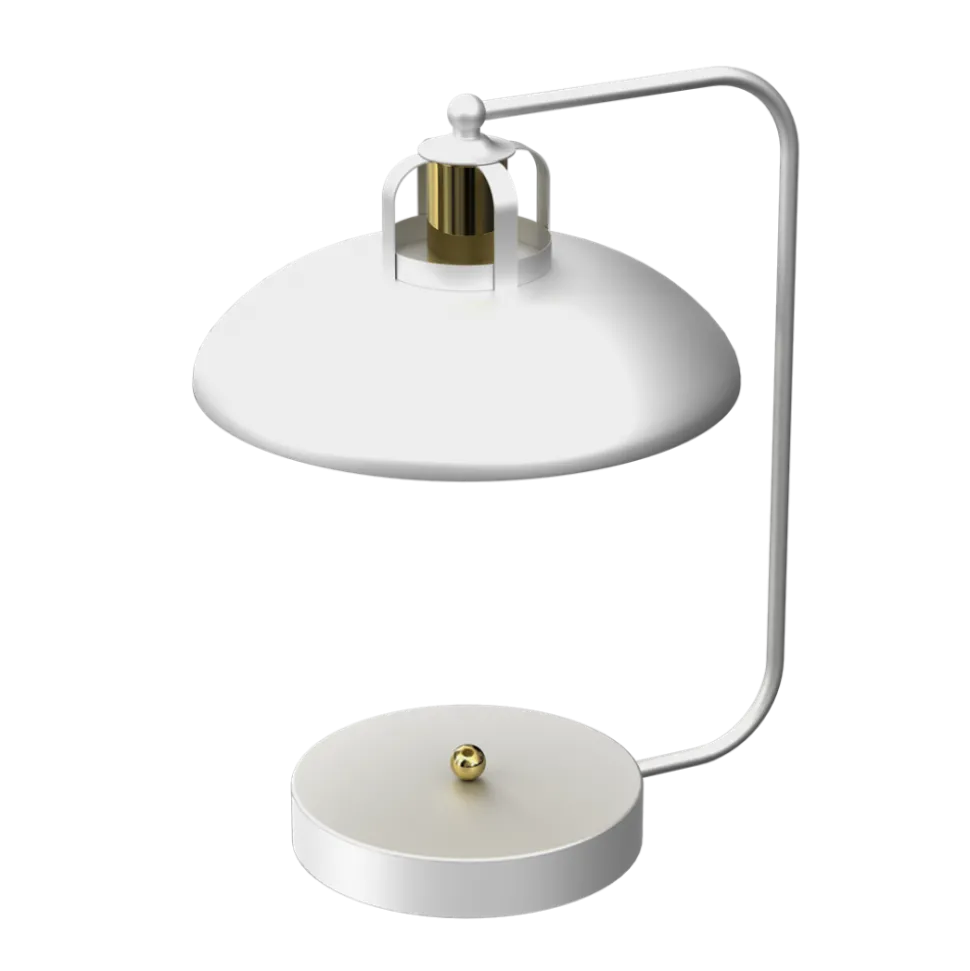 Lampka Biurkowa FELIX Biały Złoty Metalowy Klosz 1xE27 45cm