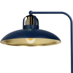 Lampka Biurkowa FELIX Niebieski Złoty Metalowy Klosz 1xE27 45cm