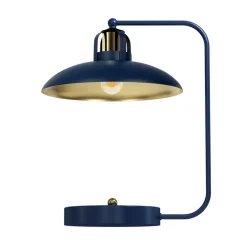 Lampka Biurkowa FELIX Niebieski Złoty Metalowy Klosz 1xE27 45cm