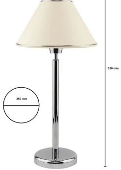Lampka Nocna BEGAMO Srebrny Ecru Abażur 1xE27 52 cm