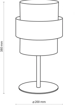 Lampka Nocna CALISTO Czarny Złoty Abażur 38cm