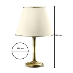Lampka Nocna CLASSIC Patyna Ecru Abażur 1xE27 56cm