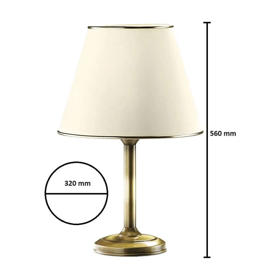 Lampka Nocna CLASSIC Patyna Ecru Abażur 1xE27 56cm