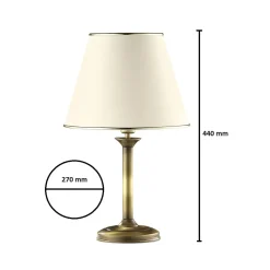 Lampka Nocna CLASSIC Patyna Ecru Abażur 1xE27 44cm