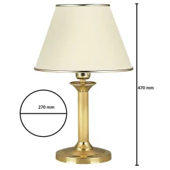 Lampka Nocna CLASSIC Złoty Ecru Abażur 1xE27 44cm