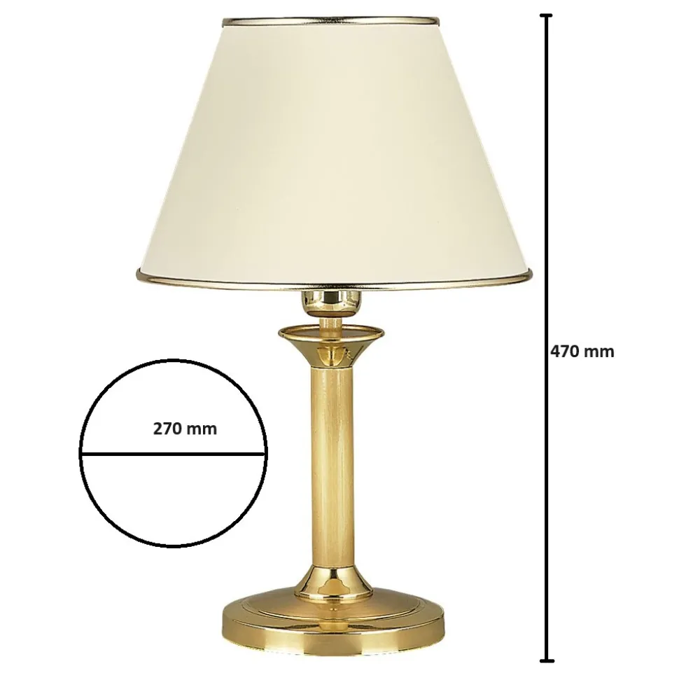 Lampka Nocna CLASSIC Złoty Ecru Abażur 1xE27 44cm