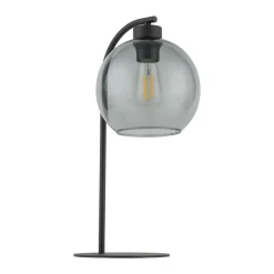 Lampka Nocna CUBUS Czarny Grafitowy Szklany Klosz 46cm