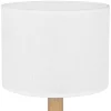 Lampka Nocna DEVA Brązowy Biały Abażur 33cm
