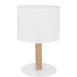 Lampka Nocna DEVA Brązowy Biały Abażur 33cm