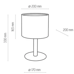 Lampka Nocna DEVA Brązowy Biały Abażur 33cm