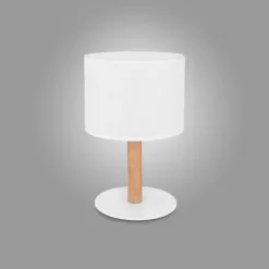 Lampka Nocna DEVA Brązowy Biały Abażur 33cm