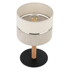 Lampka Nocna ECO Brązowy Beżowy Abażur 34cm
