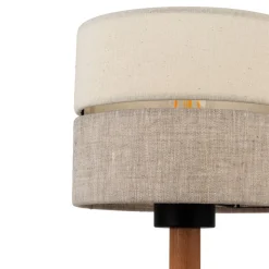 Lampka Nocna ECO Brązowy Beżowy Abażur 34cm