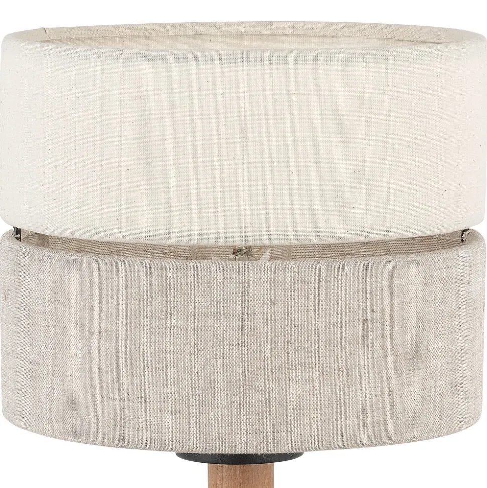 Lampka Nocna ECO Brązowy Beżowy Abażur 34cm