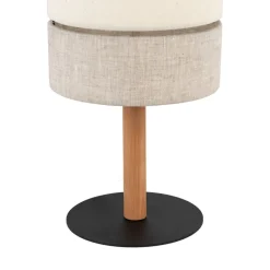 Lampka Nocna ECO Brązowy Beżowy Abażur 34cm