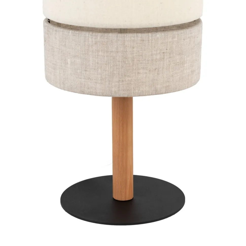 Lampka Nocna ECO Brązowy Beżowy Abażur 34cm