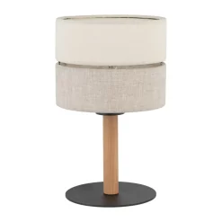 Lampka Nocna ECO Brązowy Beżowy Abażur 34cm