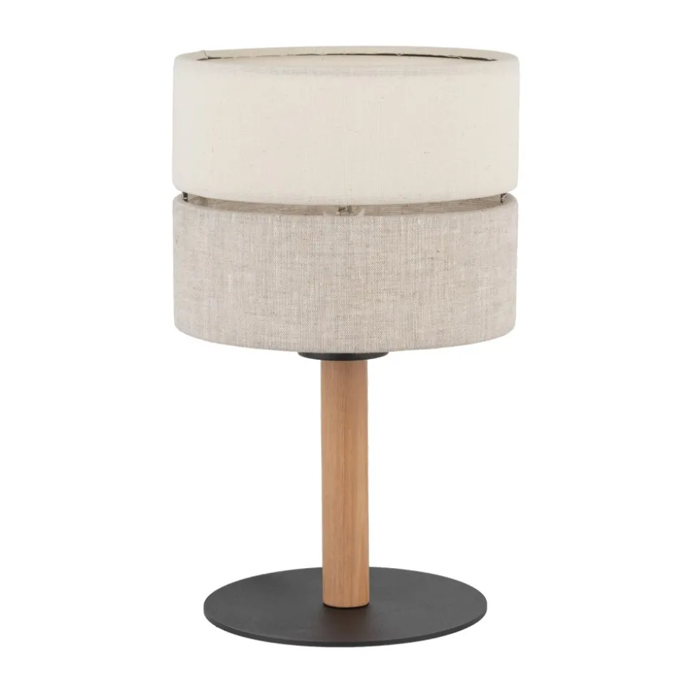 Lampka Nocna ECO Brązowy Beżowy Abażur 34cm
