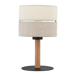 Lampka Nocna ECO Brązowy Beżowy Abażur 34cm