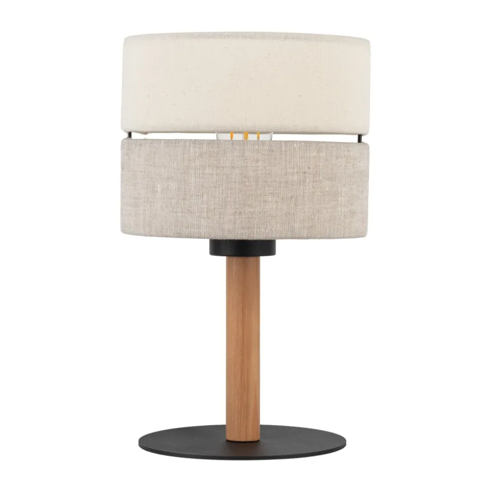 Lampka Nocna ECO Brązowy Beżowy Abażur 34cm