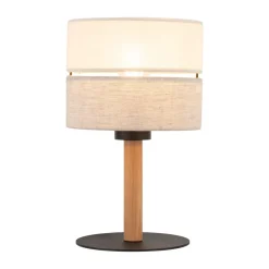 Lampka Nocna ECO Brązowy Beżowy Abażur 34cm