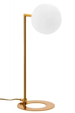 Lampka Nocna FEME Złoty Biały Szklany Klosz 1xG9 50 cm