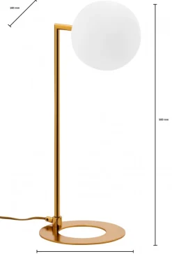 Lampka Nocna FEME Złoty Biały Szklany Klosz 1xG9 50 cm