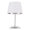 Lampka Nocna GLORY Chrom Biały Abażur 33cm
