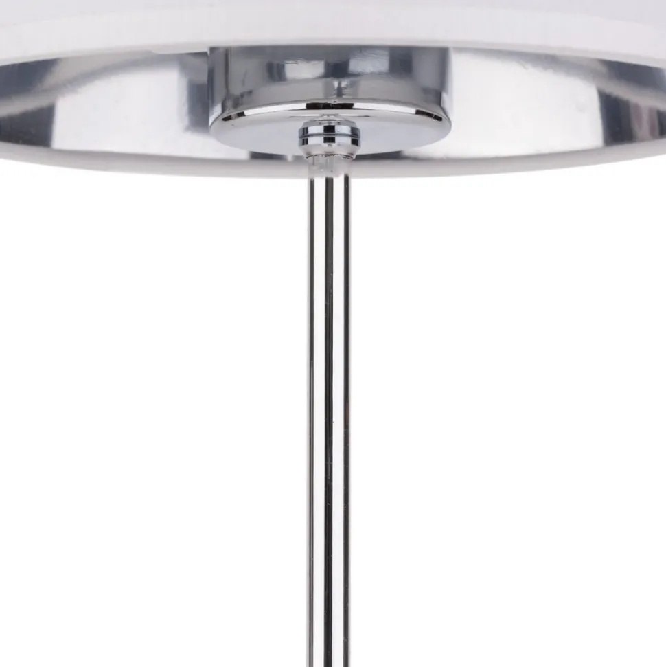 Lampka Nocna GLORY Chrom Biały Abażur 33cm
