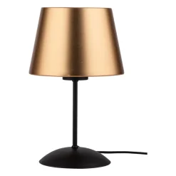 Lampka Nocna GLORY Czarny Złoty Abażur 33cm