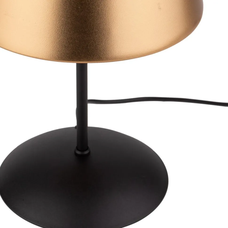 Lampka Nocna GLORY Czarny Złoty Abażur 33cm