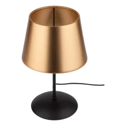 Lampka Nocna GLORY Czarny Złoty Abażur 33cm