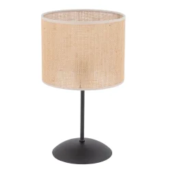 Lampka Nocna JUTA Czarny Brązowy Boho Abażur 36cm