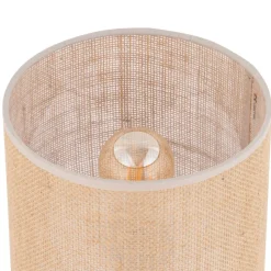 Lampka Nocna JUTA Czarny Brązowy Boho Abażur 36cm