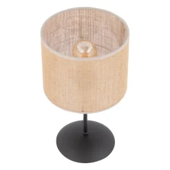 Lampka Nocna JUTA Czarny Brązowy Boho Abażur 36cm