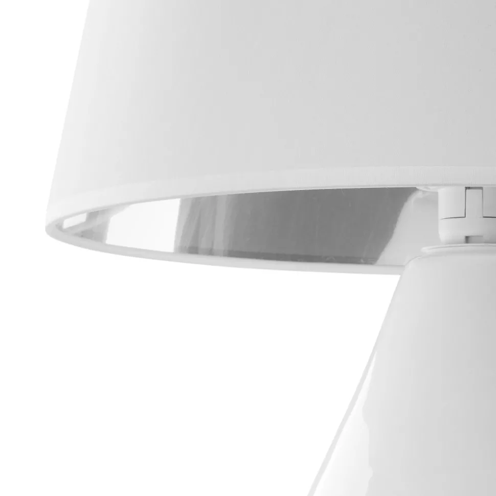 Lampka Nocna LACRIMA Biały Srebrny Abażur 67cm