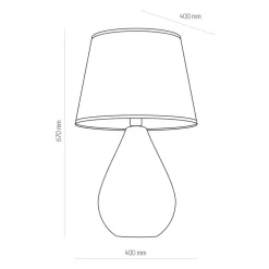 Lampka Nocna LACRIMA Biały Srebrny Abażur 67cm