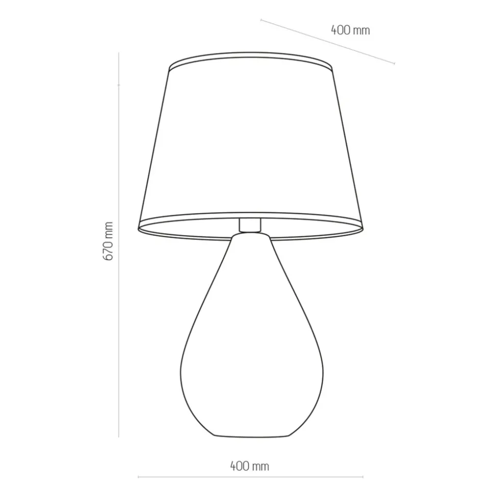 Lampka Nocna LACRIMA Biały Srebrny Abażur 67cm