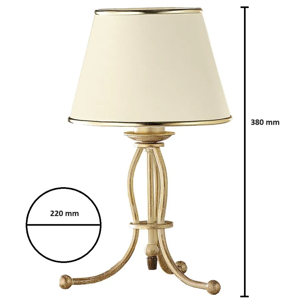 Lampka Nocna LAURA Patyna Ecru Abażur 1xE27 38 cm