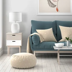 Lampka Nocna MELODY Biały Abażur 48cm